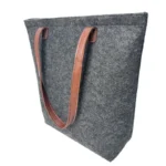 Reusable Custom Logo Eco-friendly Casual Large Capacity Felt Bag Women Felt Tote Bag Handbags Wool Felt Shopping Bag - Image 3