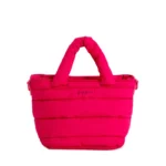 Custom Women's Nylon Shoulder Handbag Quilted Puffy Purse with Adjustable Strap and Zipper Closure Lining Polyester