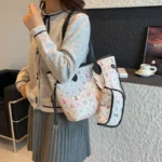 Lady's Large Capacity Cartoon Print Woman's Tote Bags Women's Handbag with Wallet for Summer Shopping - Image 5
